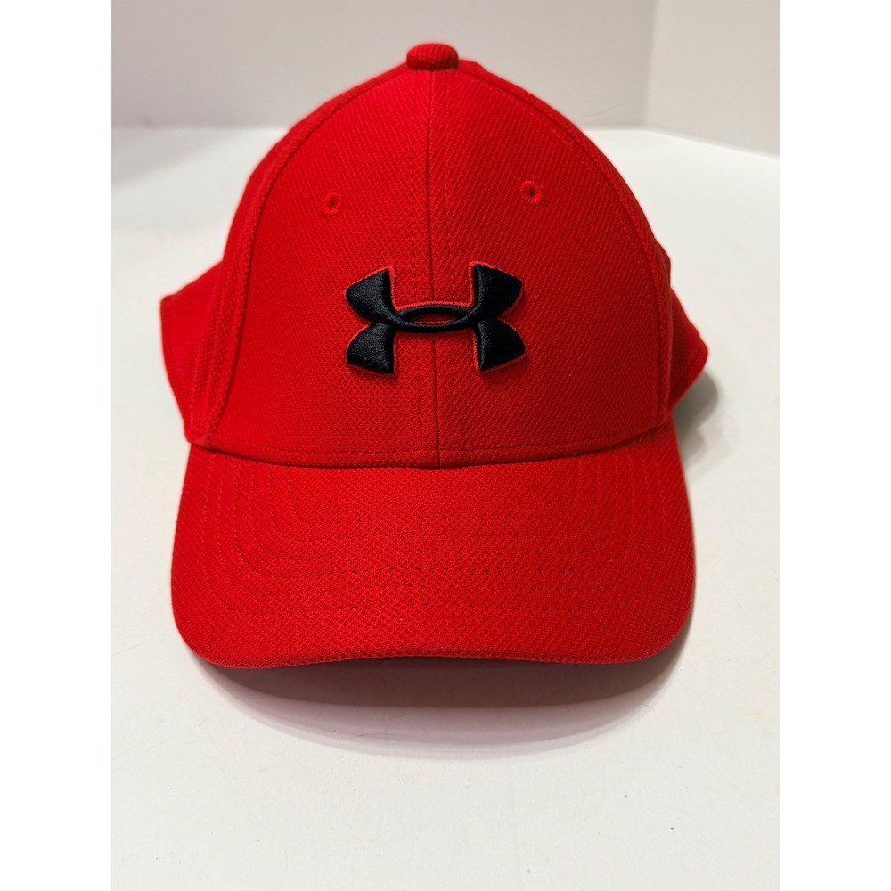 Under Armour Kids Red Classic Fit Baseball Hat Youth S/M Embroidered Logo